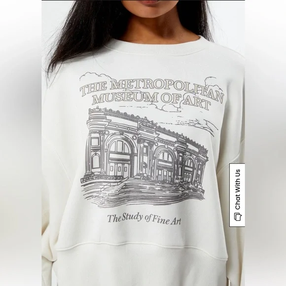 The MET Women's White Crew Neck Sweatshirt PACSUN - Picture 2 of 11
